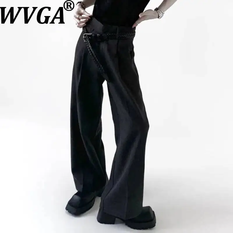 

WVGA Spring Autumn New Men's Quiet Luxury Elegant Trendy Darkwear Trousers High-End Niche Chic Casual Straight Suit Pants W25641