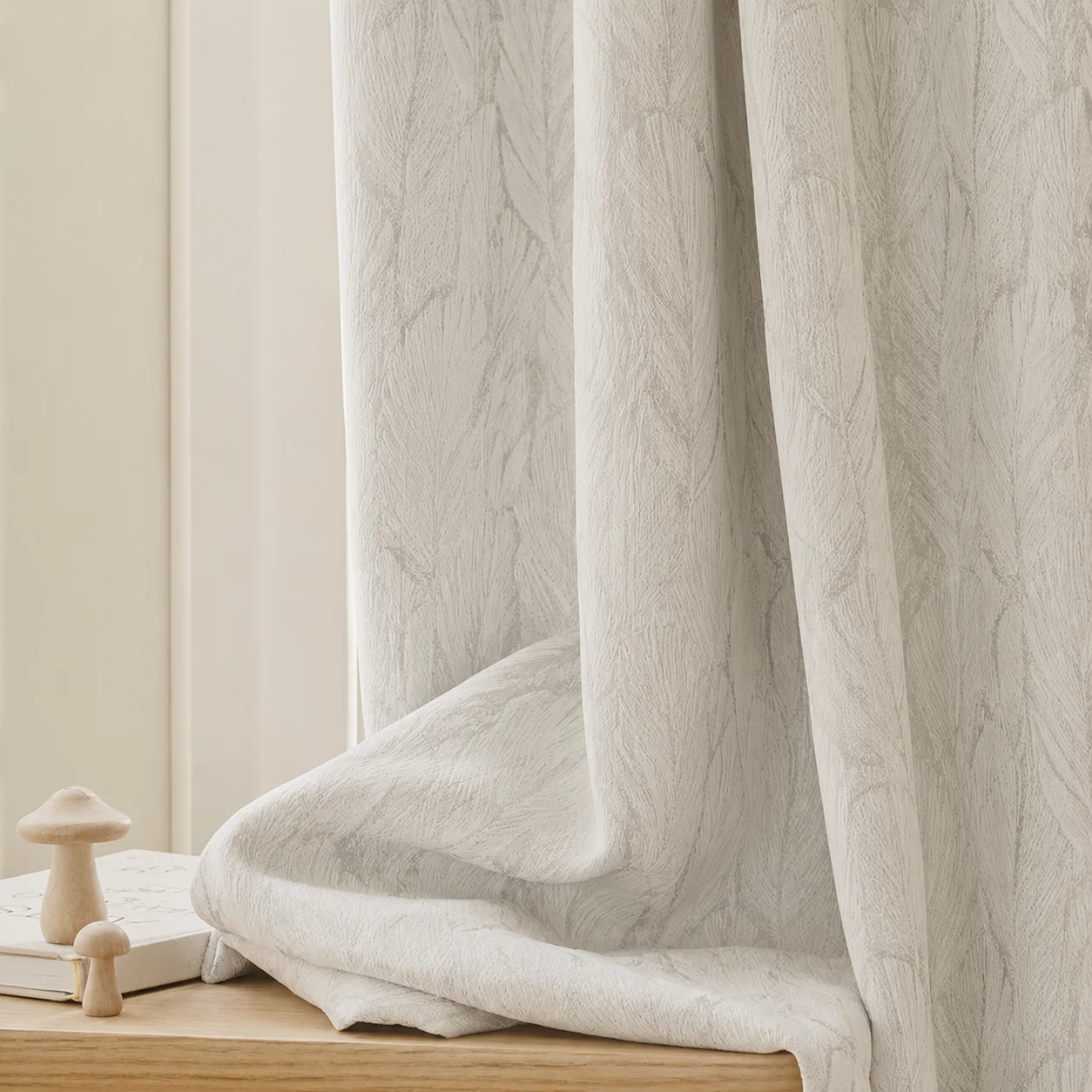 Feather Pattern Curtains for Bedroom Living Room Blackout Light Luxury Curtain Home Decoration Thick Window Drapes Customized