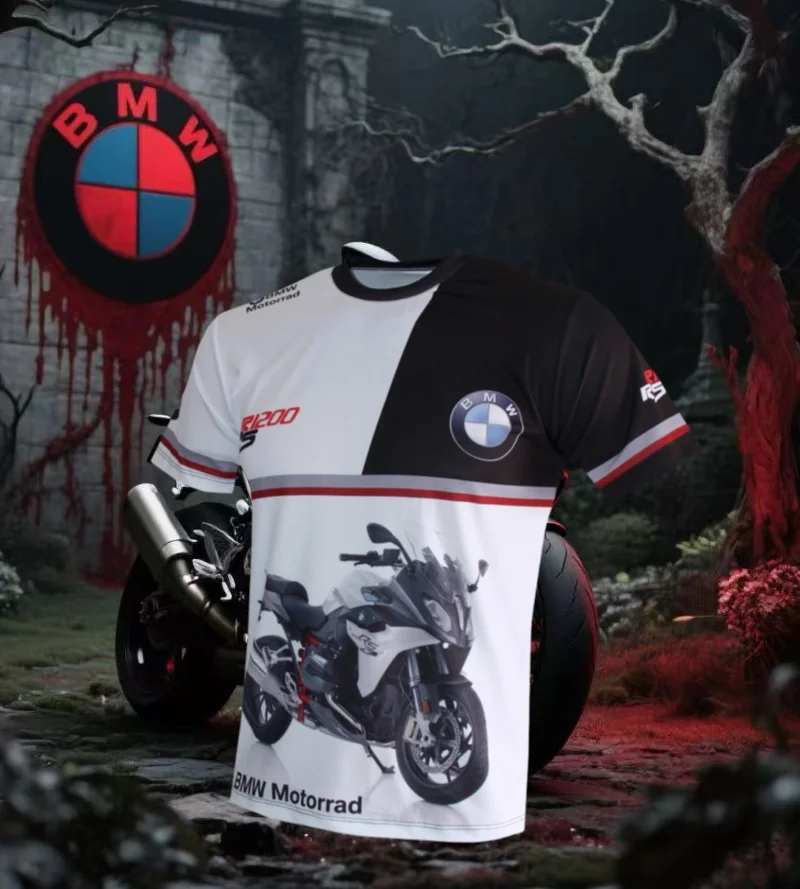 

2025 Summer BMW R1200RS Motorcycle Men's Quick-Drying T-Shirt Cycling Suit Racing Suit Short Sleeve Casual Breathable Fashion
