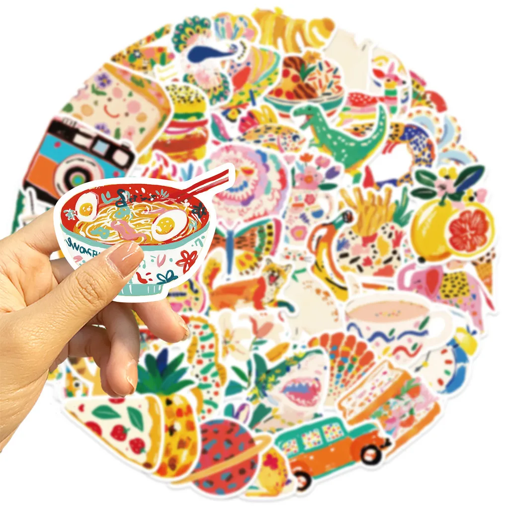 50 قطعة من ملصقات الكتابة على الجدران الملونة الكرتونية - ديكور مقاوم للماء يمكنك صنعه بنفسك للجيتار والكمبيوتر المحمول والأمتعة (متجر عوالم الرسوم المتحركة)