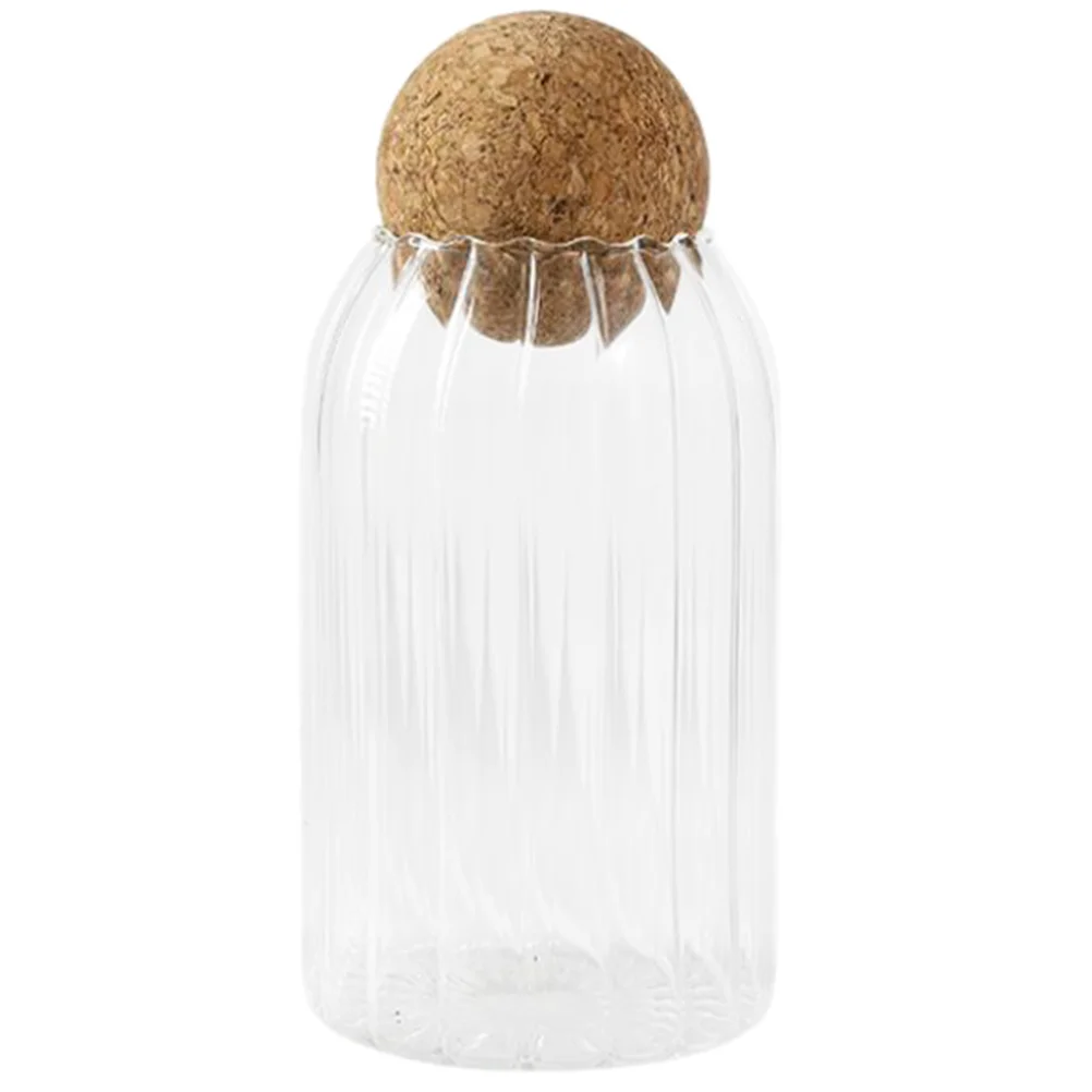 

High Borosilicate Heat Resistant Glass Cork Canister Transparent Food Storage Jar Tea Coffee Honey Container Household Dry Snack