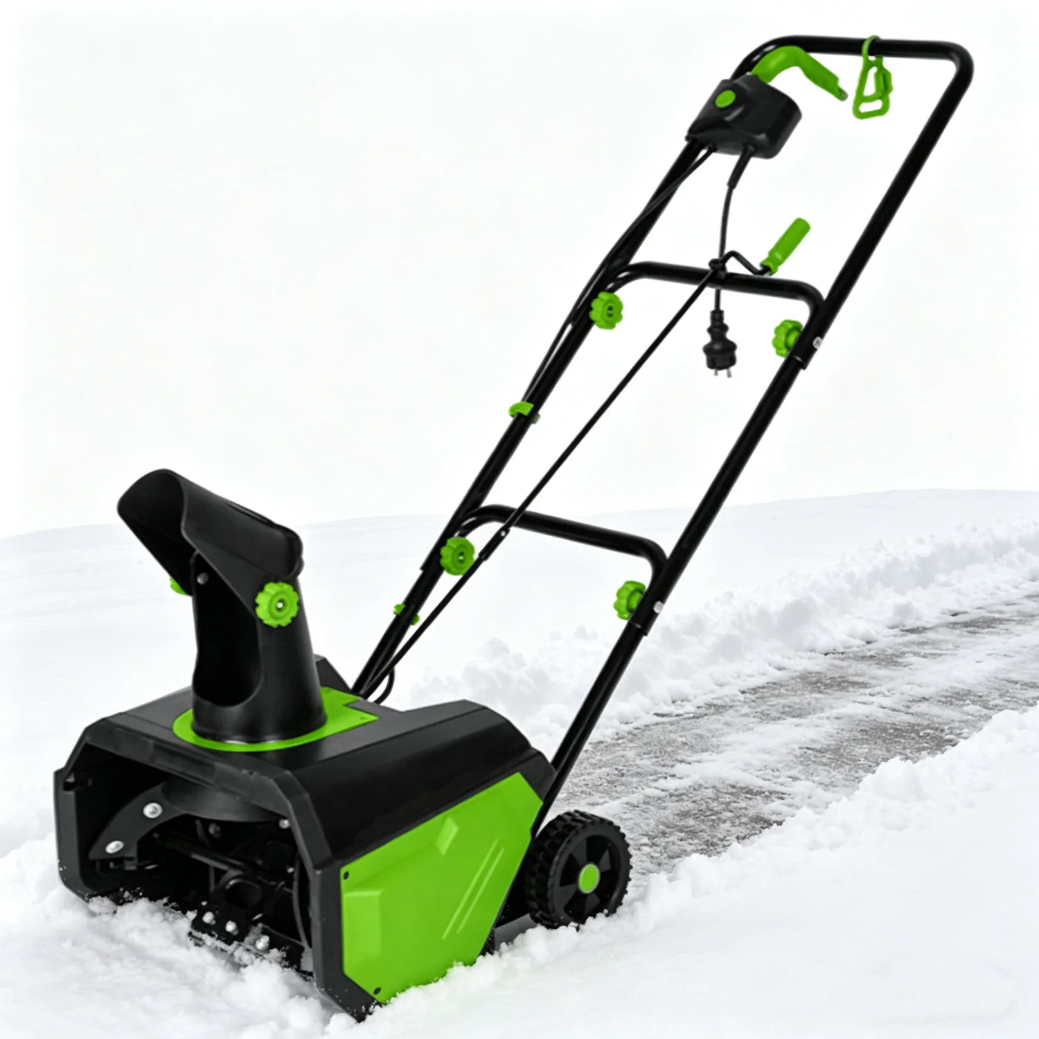 VERTAK 1600W Electric Snow Blower, 7.5m Throwing Distance Commercial & Household Snowplow for Garden School & Street