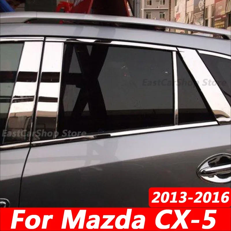 

For Mazda CX-5 CX5 2013 2014 2015 2016 Car Stainless Steel Middle Central Column Window Trim B C Pillar Chrome Protection