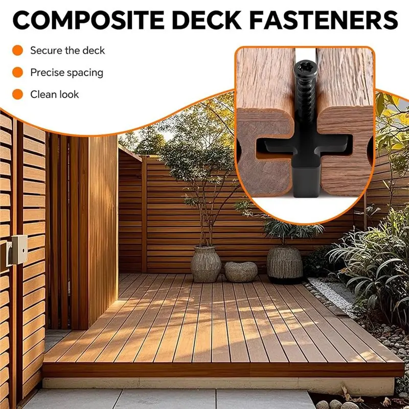 A74E-200Pcs Fasteners, Deck Fasteners For Composite Decking