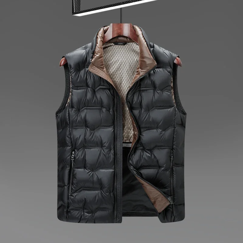 High-quality Three-proof Black Gold Winter Down New Vest, 90 White Duck Down, Graphene Black Technology