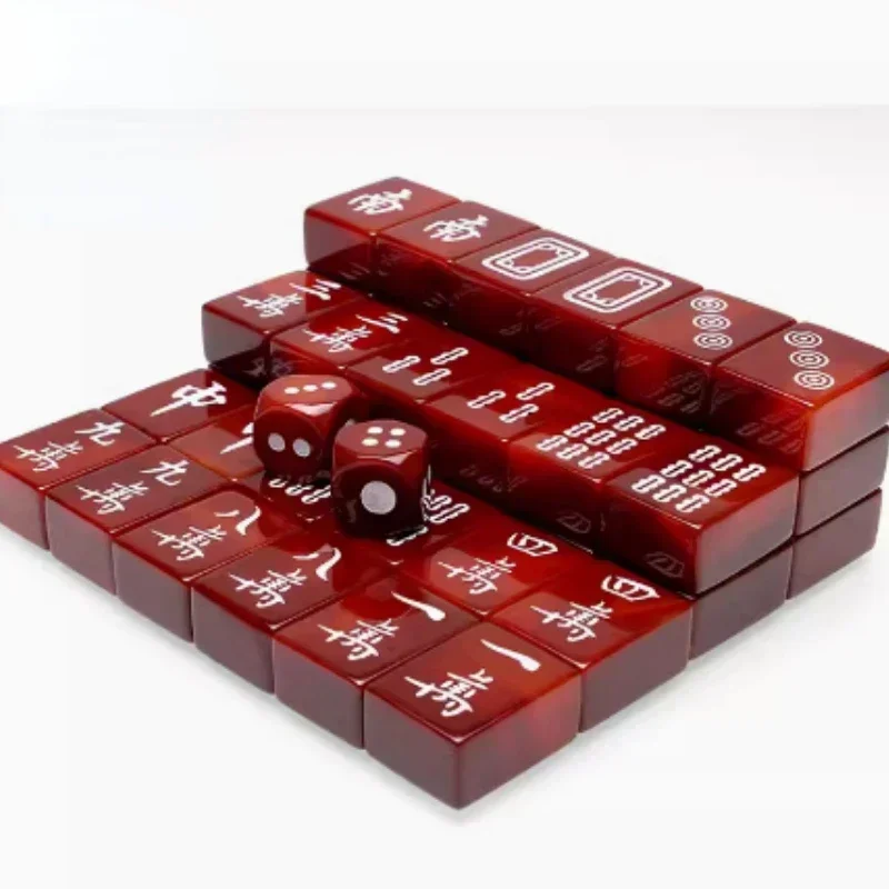 

Special grade natural agate mahjong red jade gift box, collectors use large size to give gifts to leaders and elders