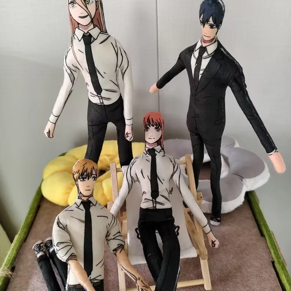 28cm abstrait Twistable poupée Anime tronçonneuse homme Denji Makima Hayakawa Aki puissance Reze Cosplay peluche poupées en peluche forme accessoire
