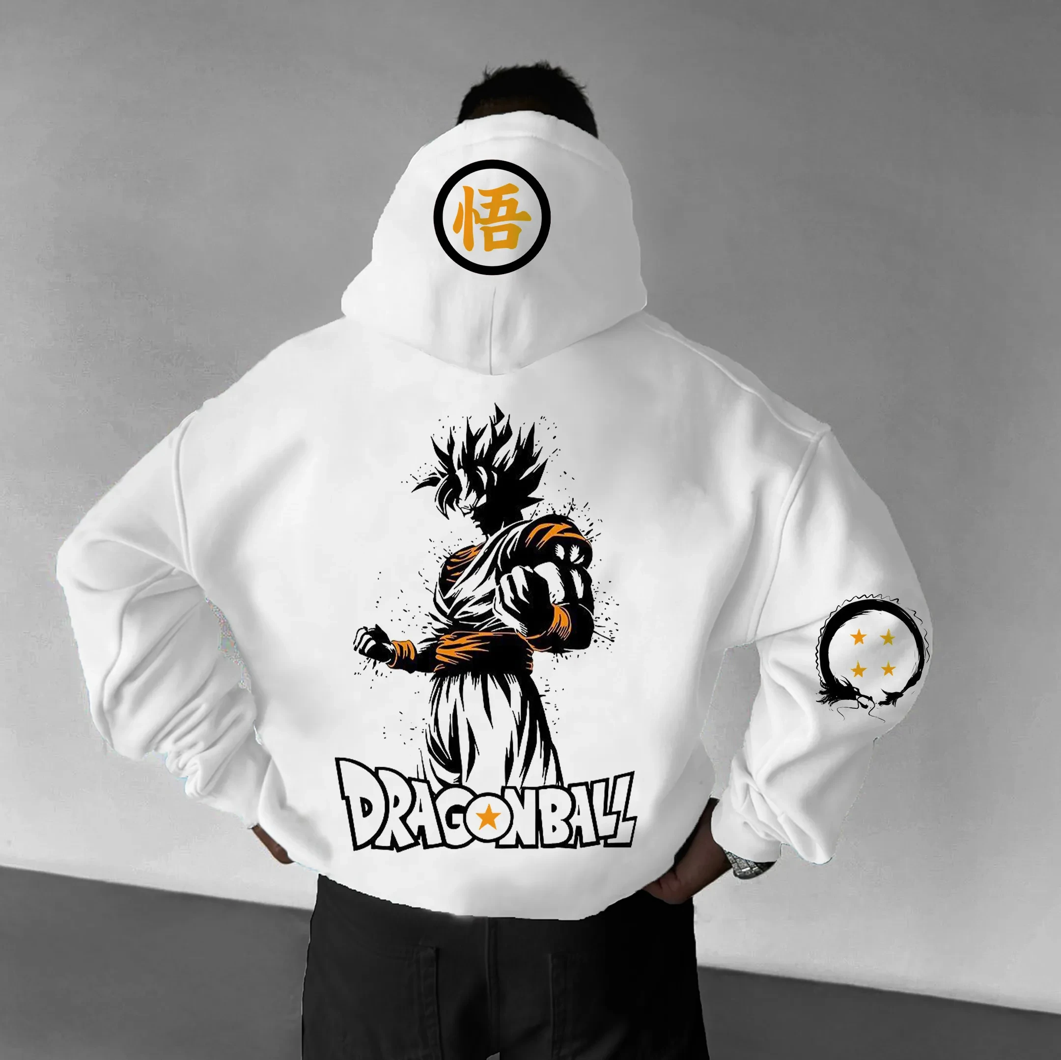 

Dragon Ball Collaboration Hooded Sweatshirt, Long-sleeved Male Anime Merchandise, Goku Cartoon Loose Jacket