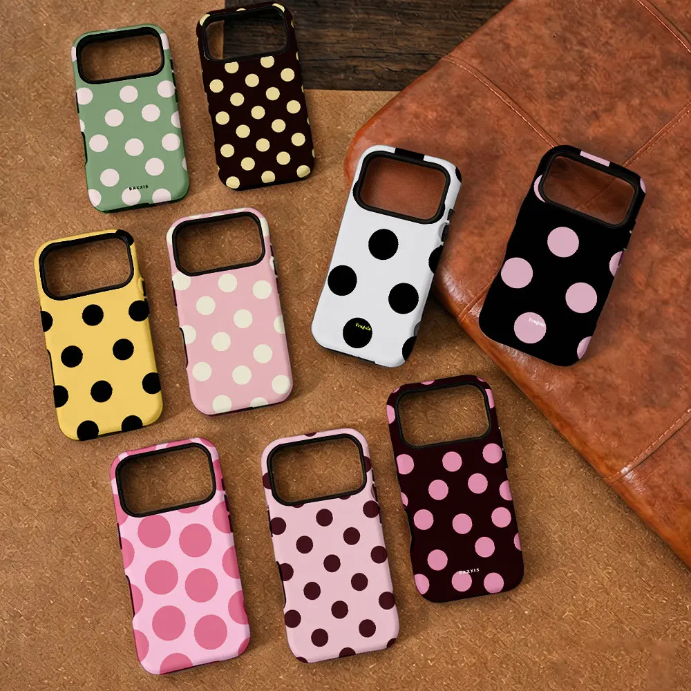 

Luxury Korea Colorful Polka Dots Phone Case for Samsung Galaxy S23 S24 S25 S26 FE Plus Ultra Edge 4G 5G Luxury Double-layer