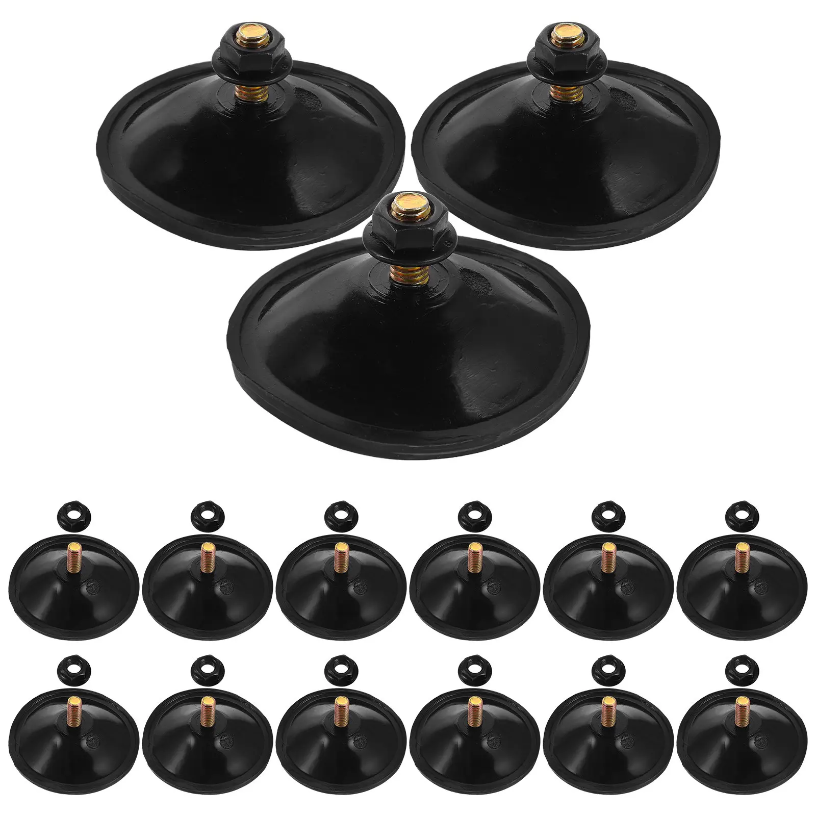 

15pcs Black Suction Cup Hooks Heavy Duty Silicone Glass Mount Holder M6 Screw Threaded Strong Adhesive Bathroom Kitchen Utility