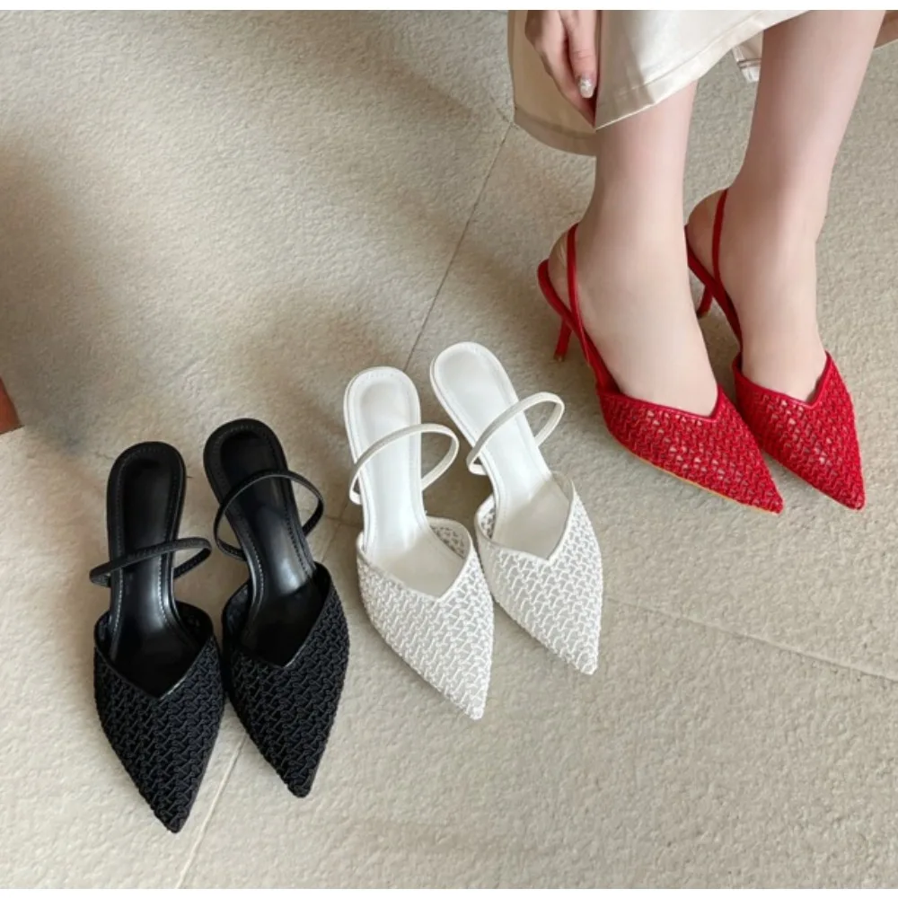 

Pointed-toe Sandals Open Toe Breathable Luxury Pointed Toe High Heel Fashionable Versatile Summer Slip-On Women's Shoes
