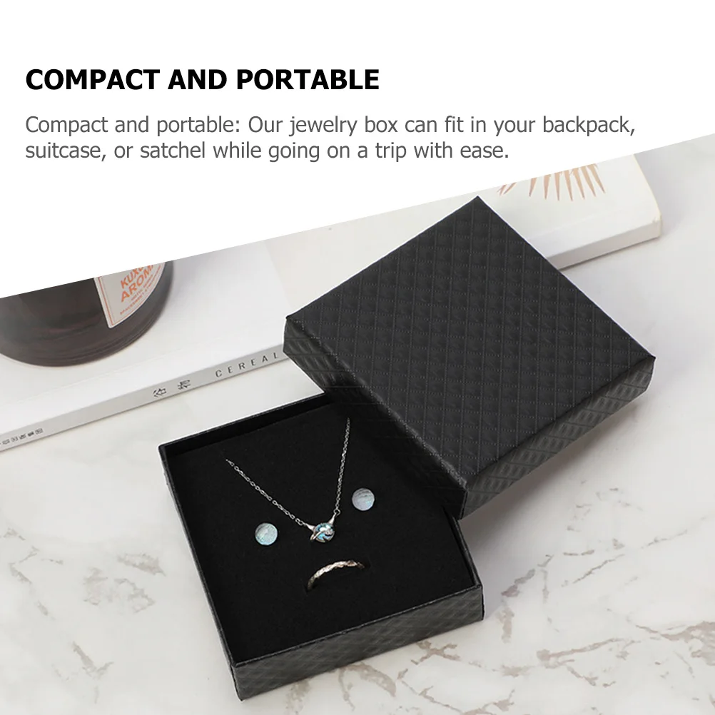 4 قطعة صندوق منظم المجوهرات من الورق المقوى الدائري القرط قلادة تغليف الهدايا حقيبة للتخزين المدمجة المحمولة لعرض المجوهرات #4