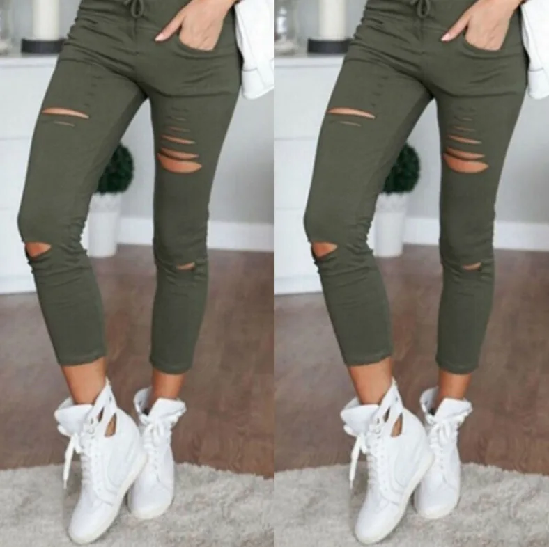 

Ripped Jeans for Women Women Big Size Ripped Trousers Stretch Pencil Pants Leggings Women Jeans Woman Jeans