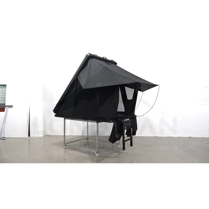 Aluminum Triangle T RTT Hardshell Rooftop Tent Hidden Hydraulic Rod 420D Oxford Off Road Camp 2 Person