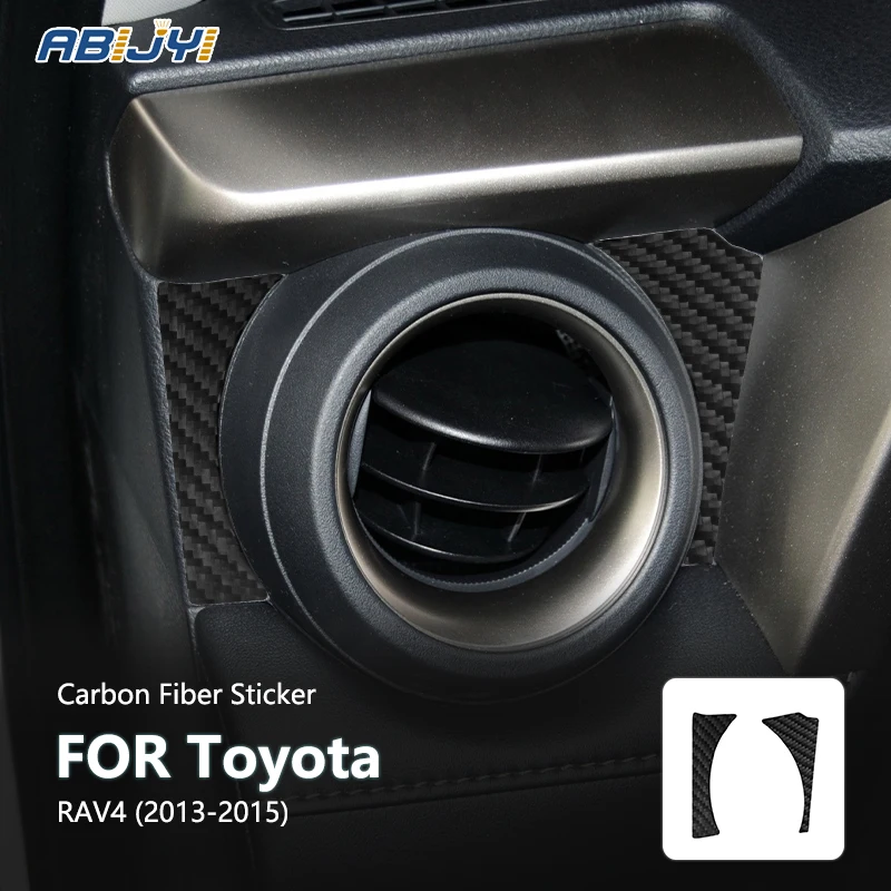 

For Toyota RAV4 2013 2014 2015 New Carbon Fiber Interior Air Vent Left Right Frames Decoration Sticker Decal Car Accessories