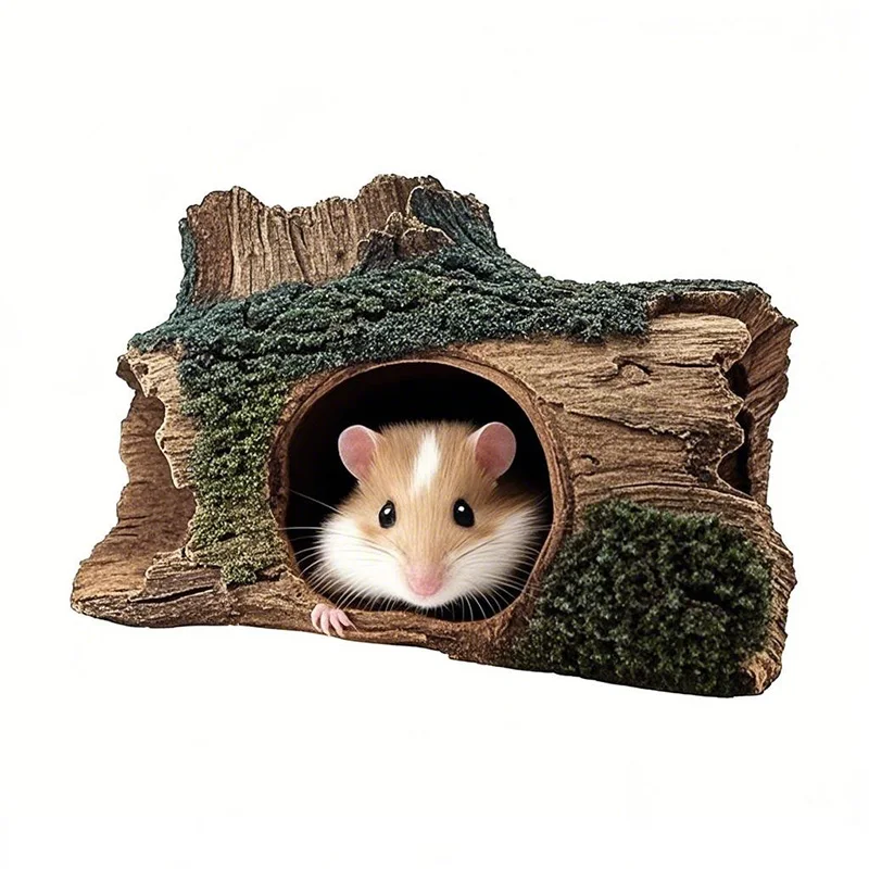 Hamster shelter house Stone tree hole Wreckage Wood ornament Ceramic house Summer tunnel