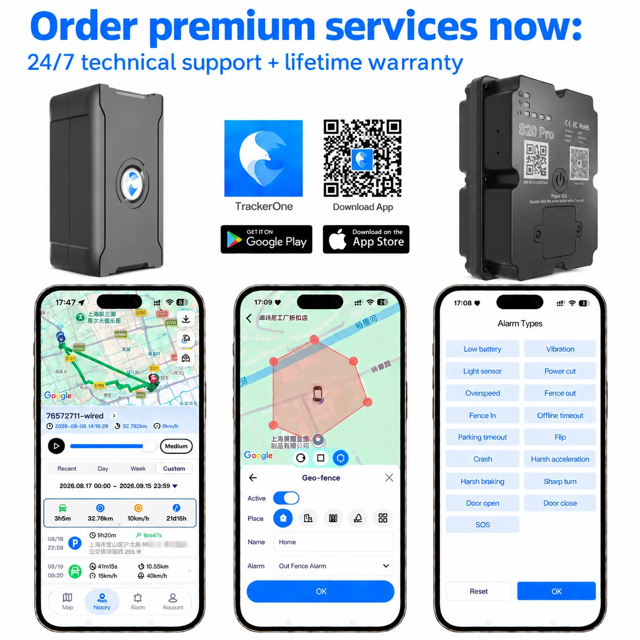 Magnetic GPS Tracker for Vehicles, 4G Real-Time Tracking, Geofence, Movement Alerts 10-second updates, 180-day trip history