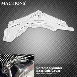 Motorcycle Cylinder Base Side Cover Chrome For Harley Dyna Fat Bob FXDB Touring Electra Road Street Glide Ultra Limited 07-2016