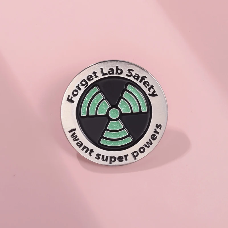 Science Enamel Pin Forgetting Laboratory Safety Brooch Creative Alphabet Alloy Badge Collar Pin