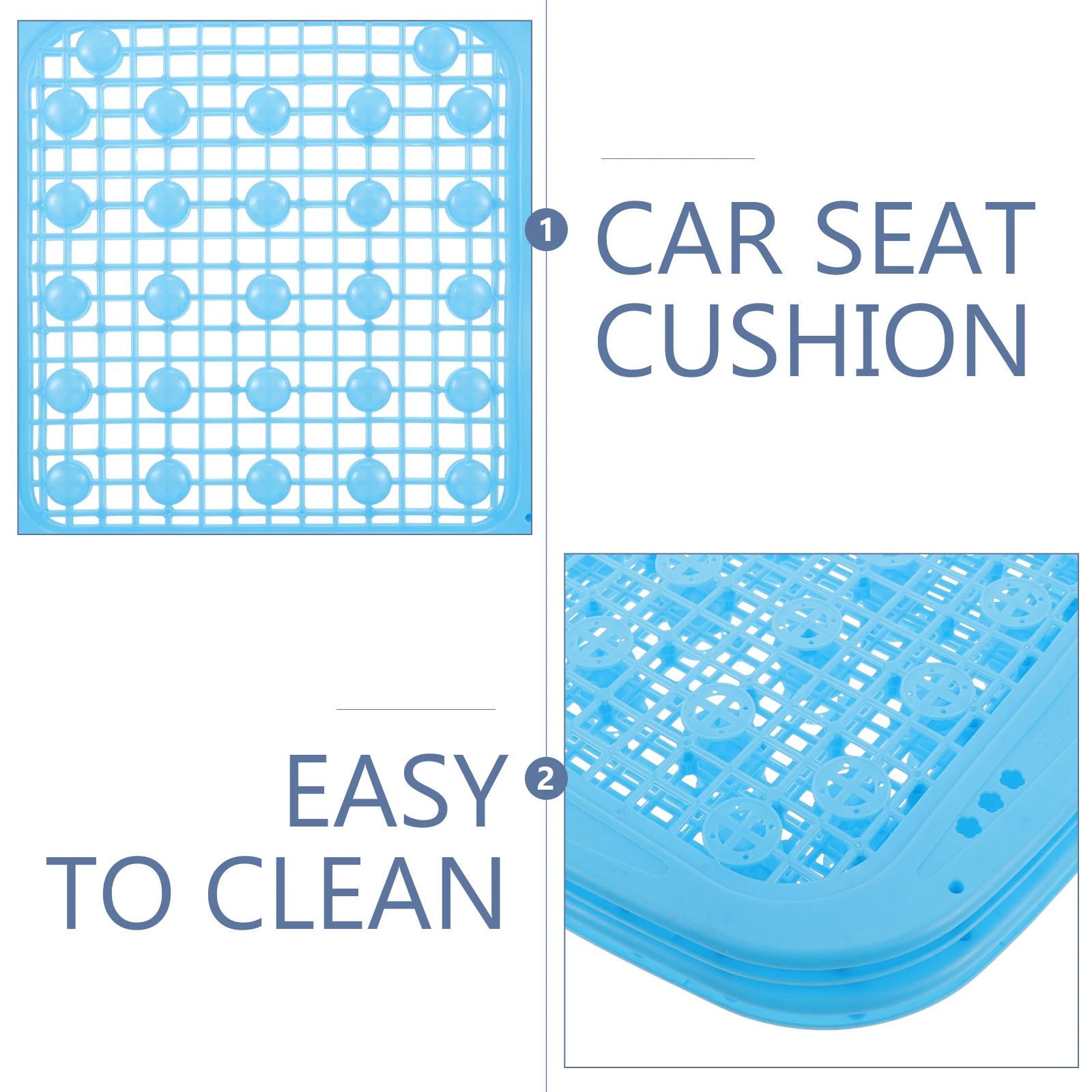 

Stylish Breathable Summer Plastic Car Seat Cushion Double Layer Blue Comfortable Anti Fatigue Truck Van Automotive Pads