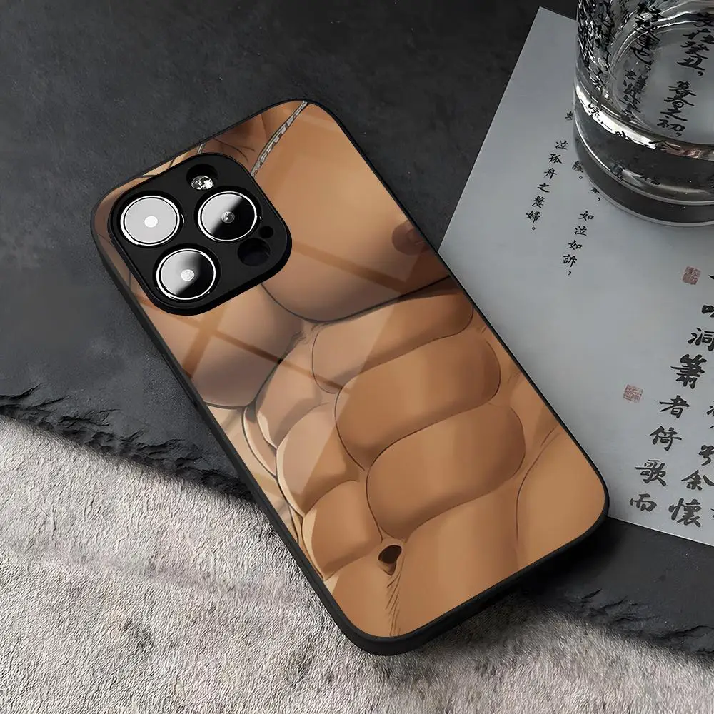 sexy Muscle Man Himbo Tempered Glass For iPhone 16 13 14 12 15 11 Pro Max Plus Mini X XR SE2020 Coque