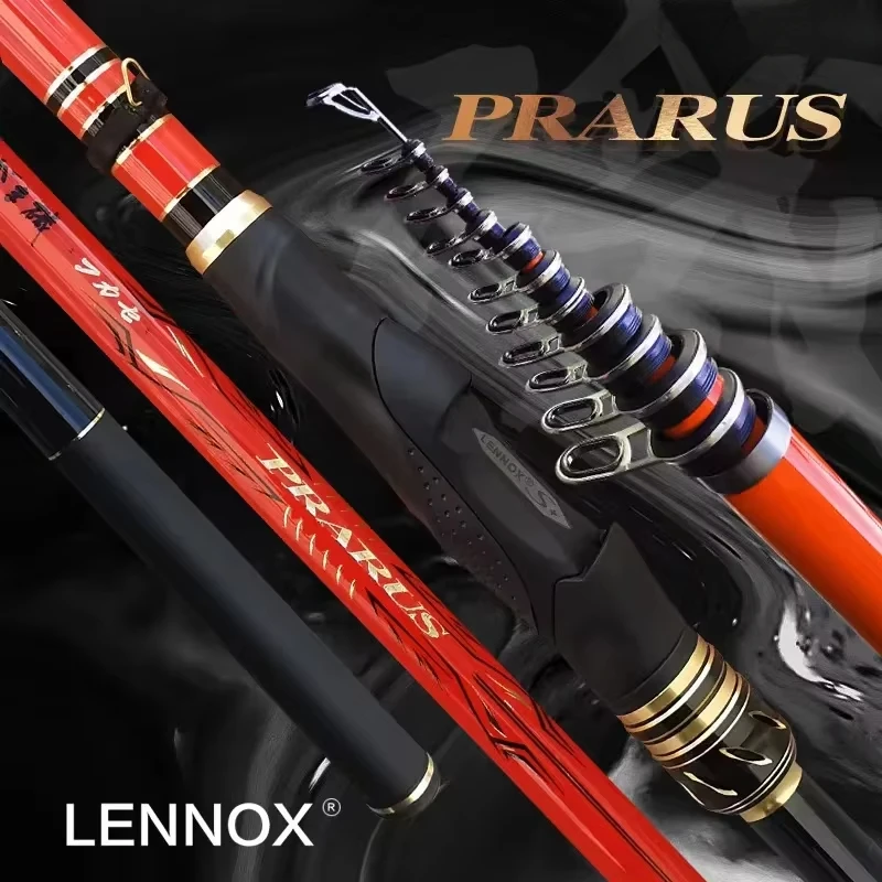 LENNOX New Telescopic Rock Fishing Rod 530 Carbon Ultralight Telescopic Fishing Rod 5.3m4.3m Distance Throwing Rod for Saltwater