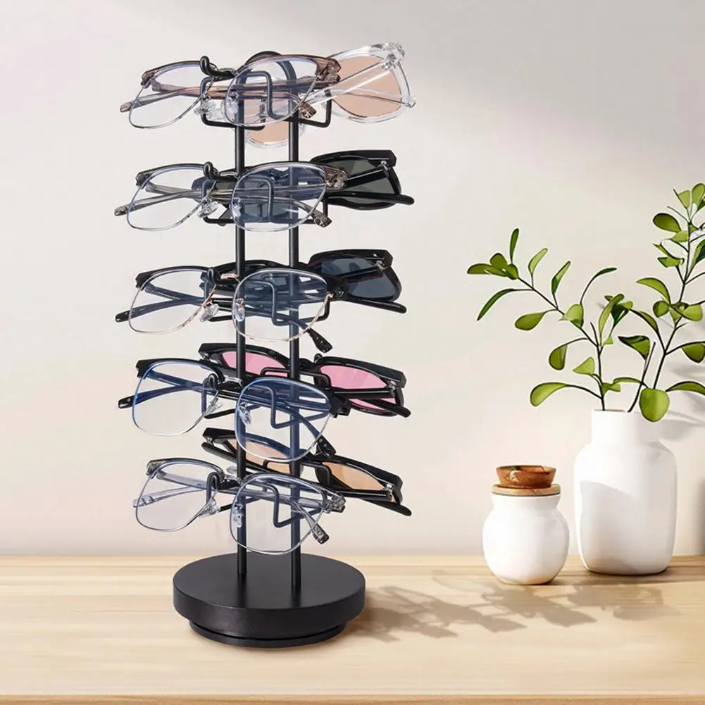 360 Degrees Rotating Sunglasses Holder Metal Sunglasses Storage Rack with Rotating Design for Space Saving Easy Display Heavy