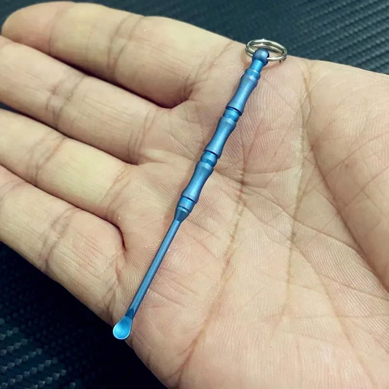 Outdoor EDC Small Titanium Alloy Ear Spoon Tool Portable Pendant Tool