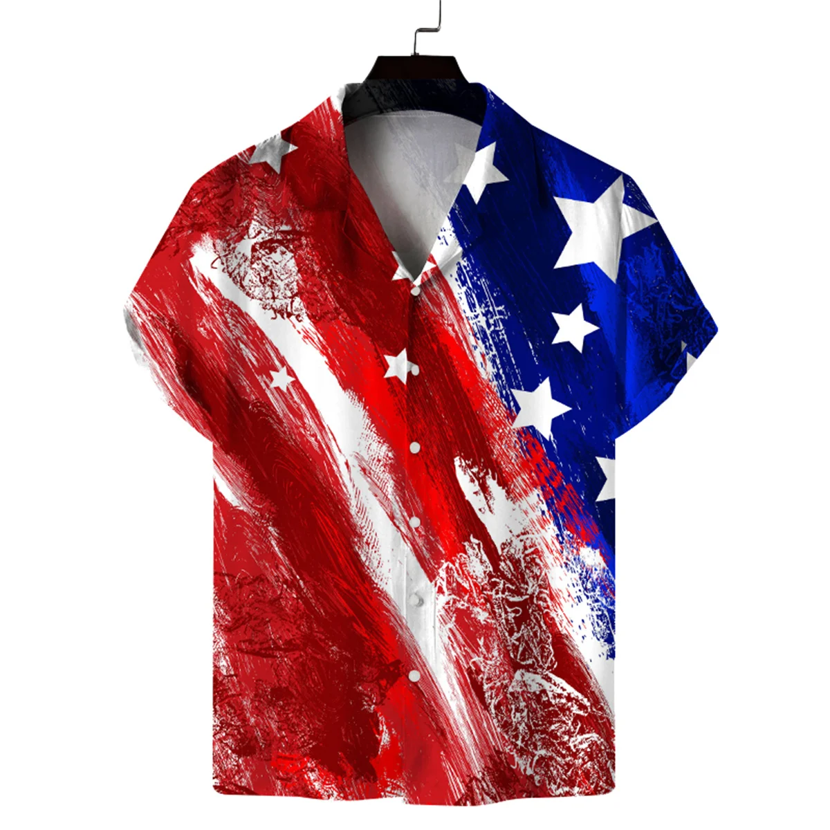 

Мужская гавайская модная рубашка с кубическим воротником, мужская повседневная рубашка с коротким рукавом и персонализированным принтом