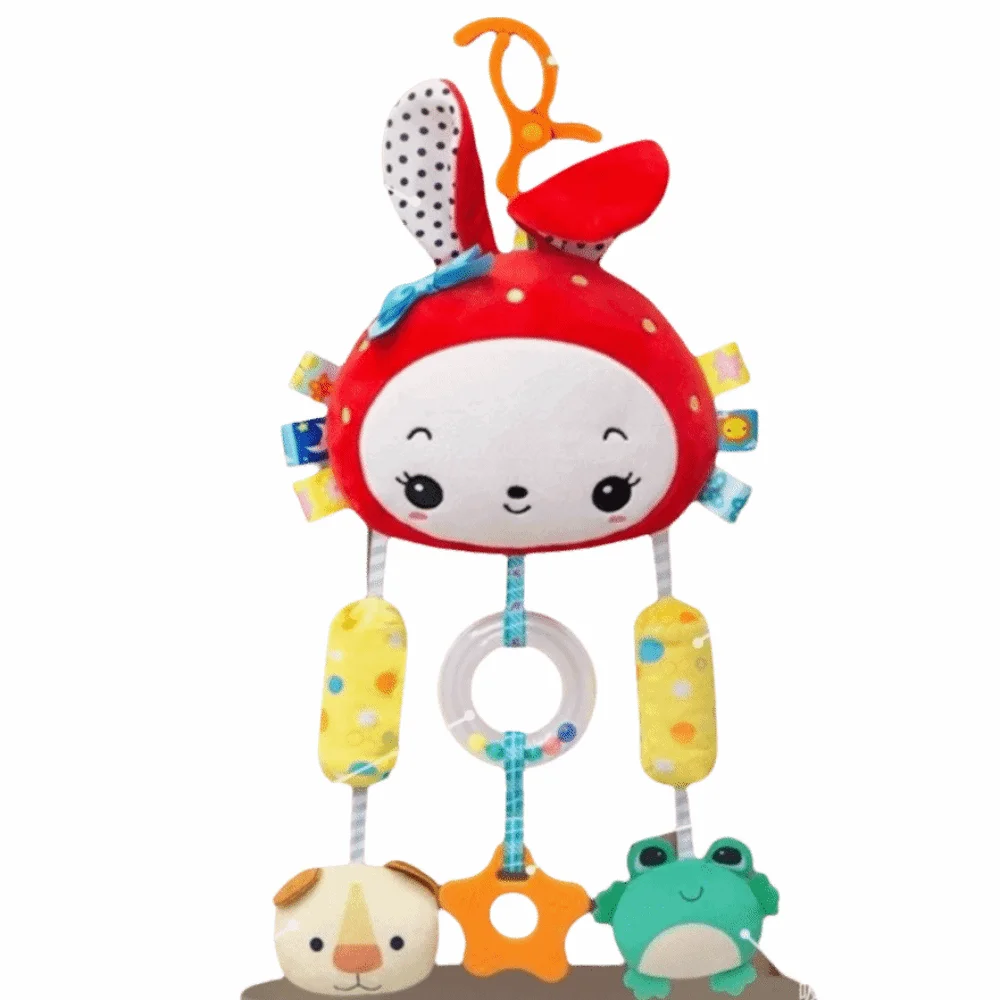 Giocattoli a sonaglino per bambini dal design carino Afferrare la capacità di addestramento Materiale peluche Passeggino Giocattoli appesi Giocattoli a campana con animali di peluche