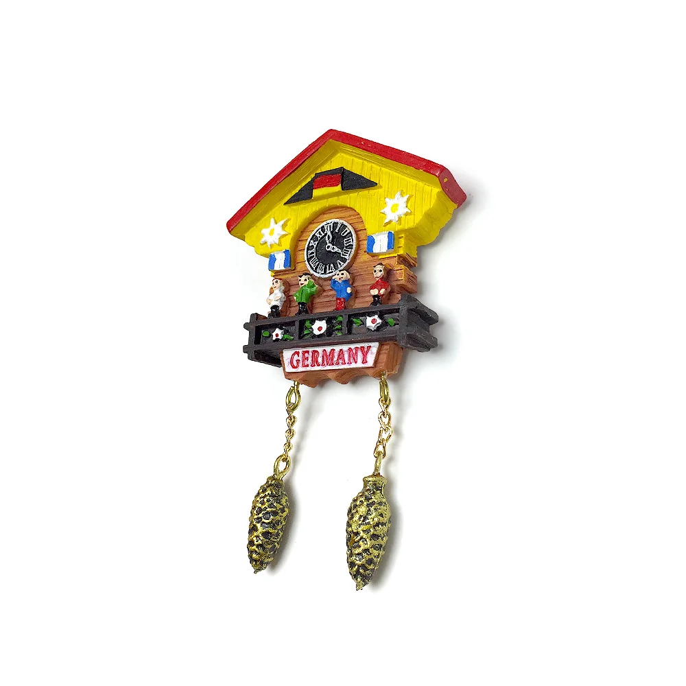 Resin Refrigerator Magnet in Traditional German Cuckoo Clock Design - Exquisite Souvenir for Travelers - Magnetic for Home Decor