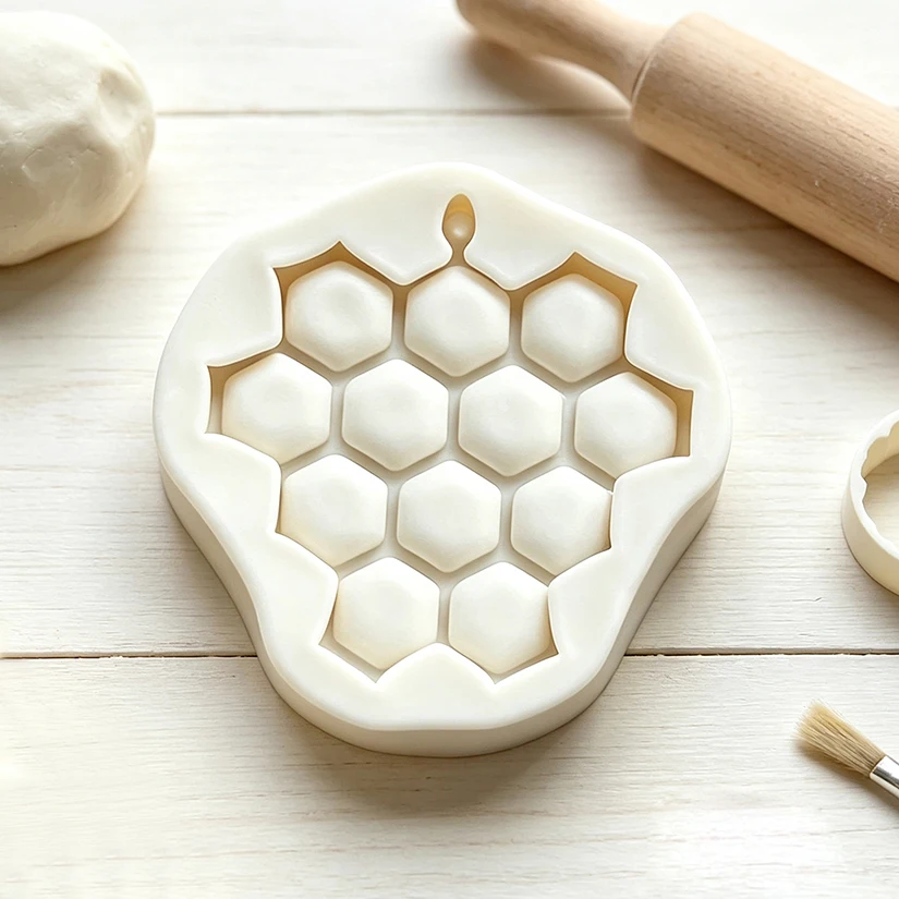 Wabenförmige Bienen-Silikonform für Zuckerguss, Schokolade, Cupcakes, Backen und Fondant-Kuchendekoration – Detail 4