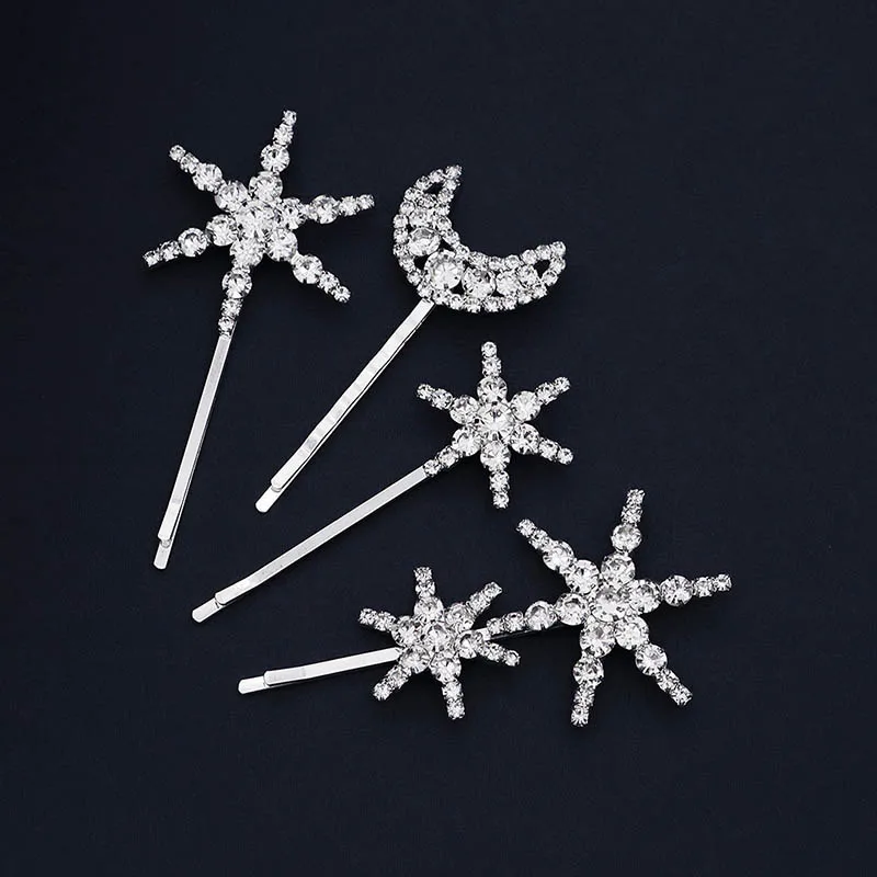 Artificial Rhinestone Silver Simple Hairpin Reflect Female Charm A Good Gift For Friends