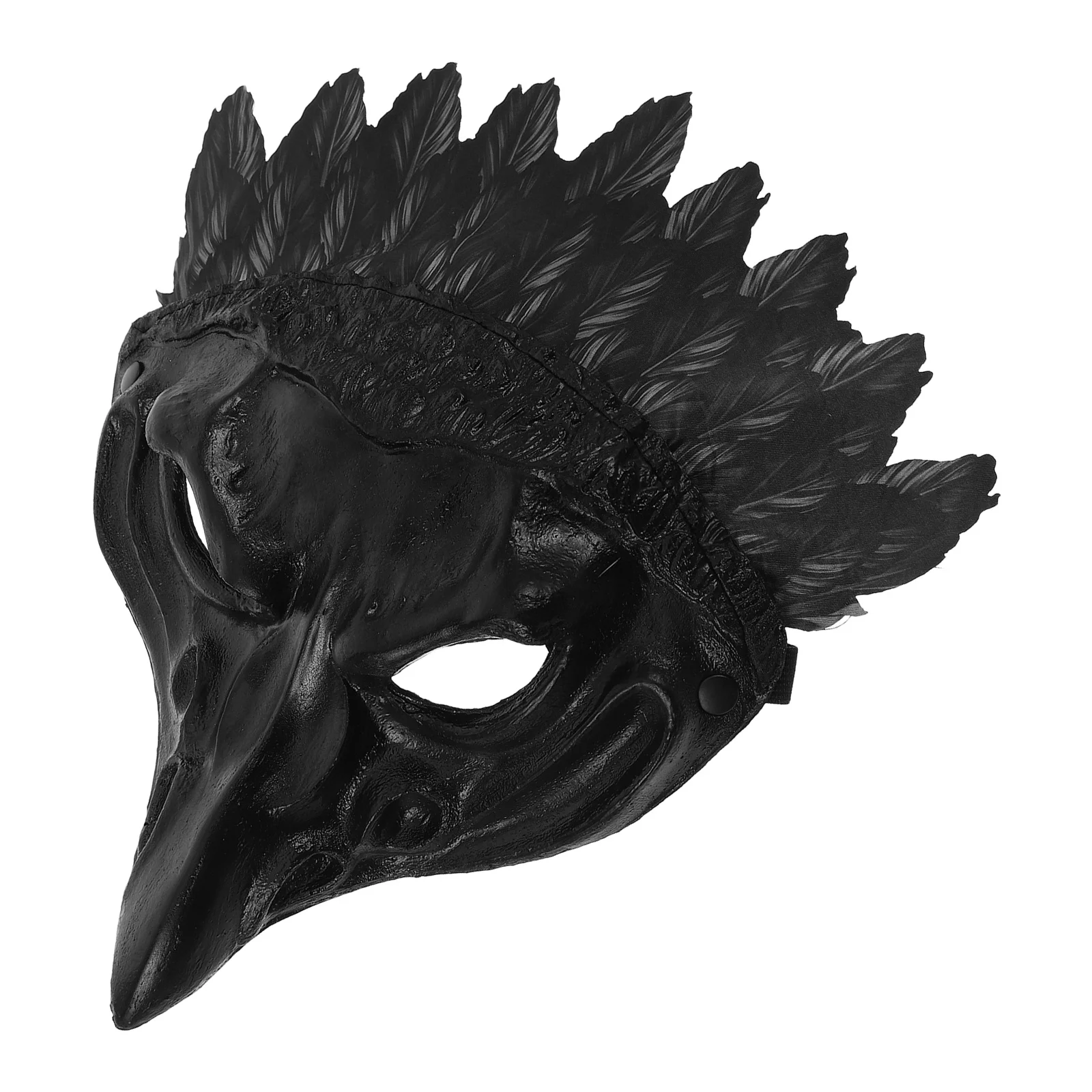 

Half Face Crow Mask Featuring Lifelike Plume for Halloween Scary Mask Events Masquerade Masks Bird Carnival Masks Adult Costume