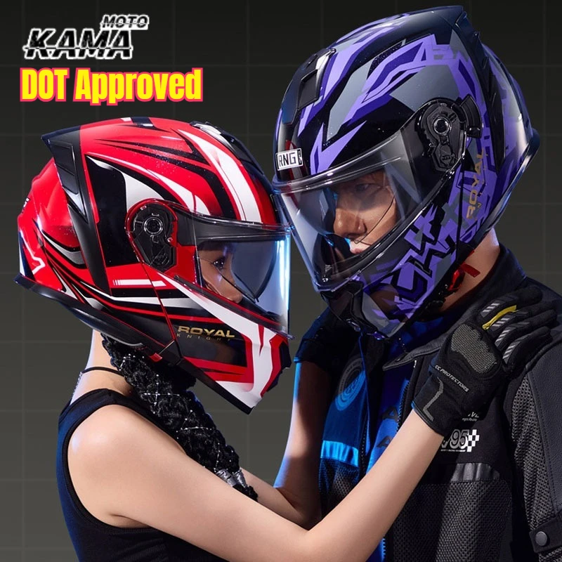 

Motorbike Helmet Unisex Motocycle Helmets Modular Filp Up Full Face Racing Helmet Dual Visors DOT Approved Шлем Для Мотоцикла