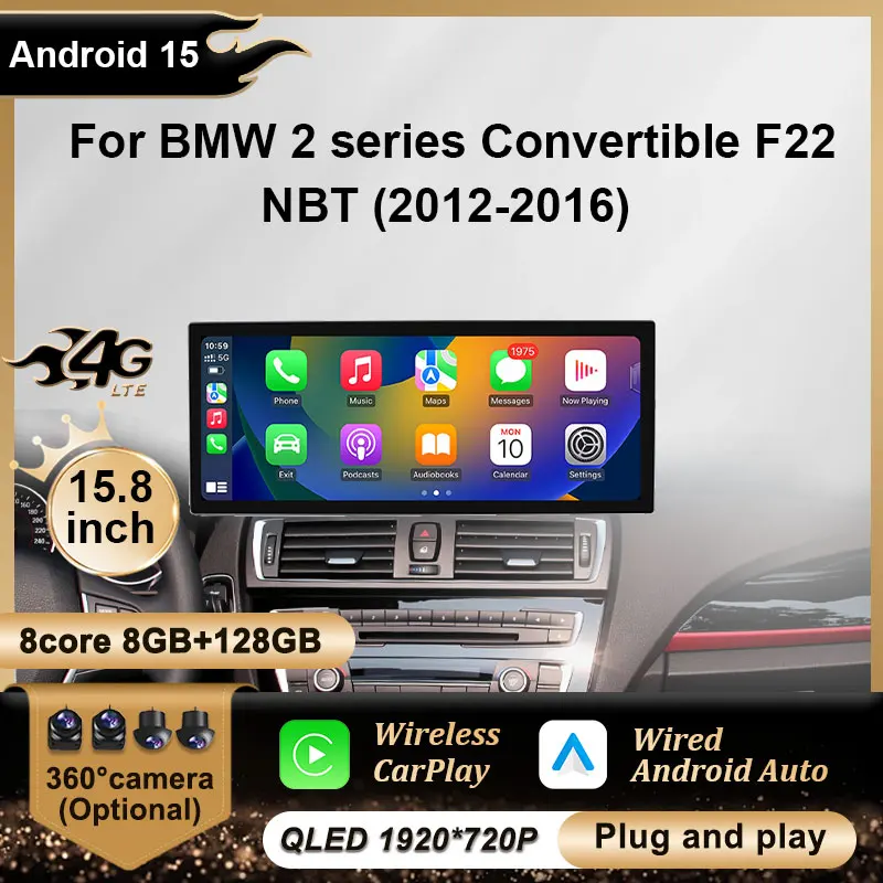 Wireless CarPlay for BMW 2 Series Convertible F22 2012 - 2016 NBT System Car Radio Multimedia Player GPS Navi DSP Stereo BT WiFi
