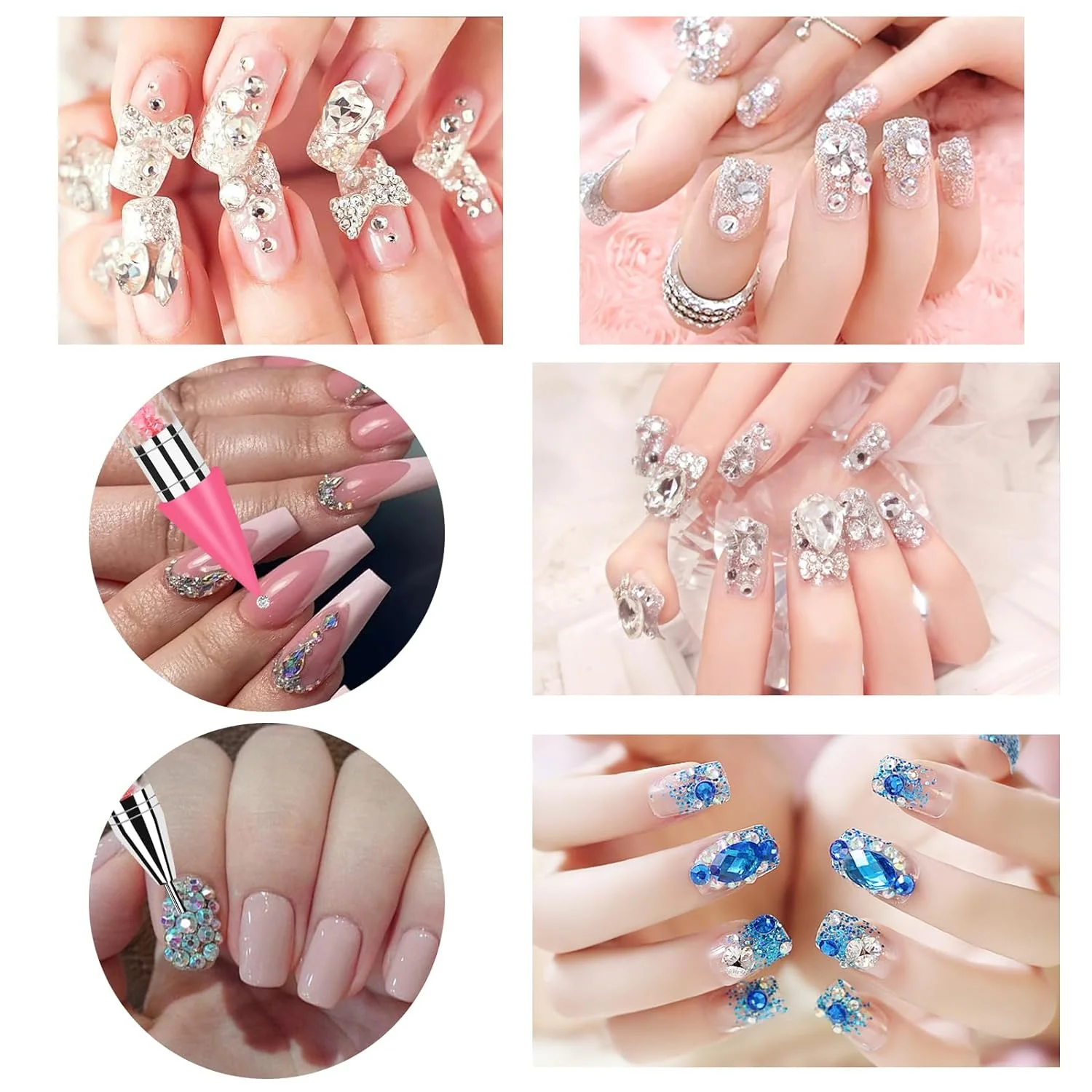 Convenient, Stylish DIY Nail Art Gem Pickup Kit with Easy-to-Use, Sparkling Rhinestones - Rhinestone Picker Tool Set Includes 2