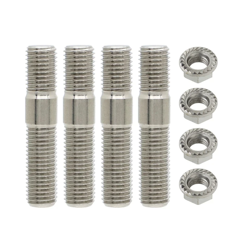 4/8/12 Sets 10mm Exhaust Studs & Serrated Nuts kit M10x1.25 Manifold Flange for Toyota Nissan & Some Honda