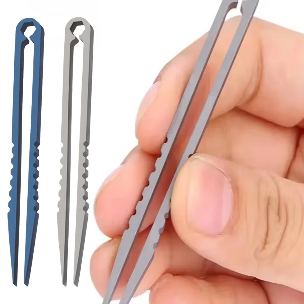 Portable Titaniums Alloy Tweezer Lightweight Compact Tweezer with Precision-Grip Hand Tool for Outdoor Survival Travel