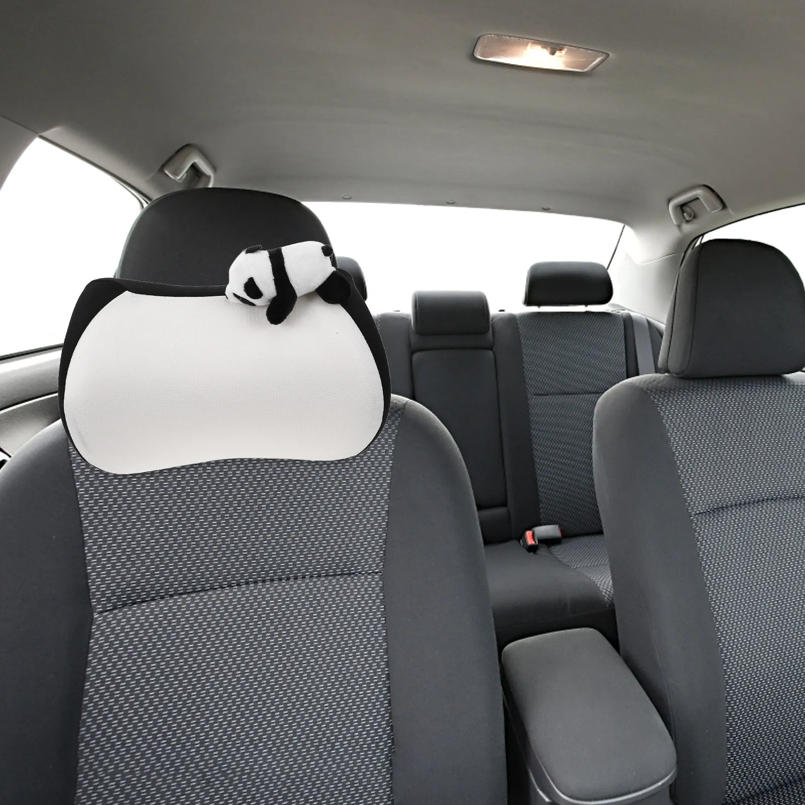 

Panda Design Memory Foam Car Seat Back Cushion Breathable Cotton Lumbar Support Pillow for Driving Neck and Back Comfort All