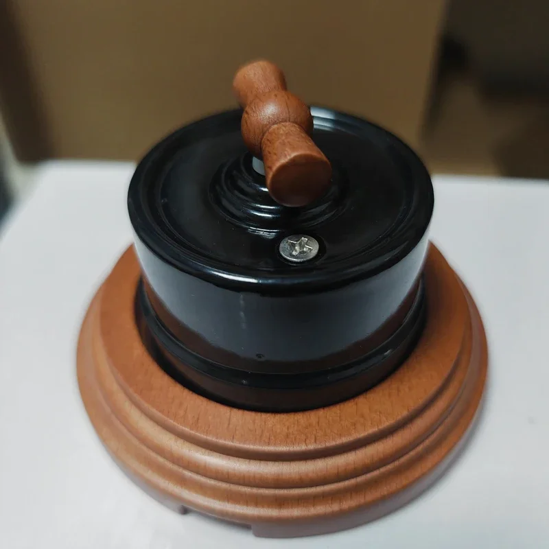 Retro Wall Ceramic Rotary Switch Surface Installation EU Socket Knob Switch for Home Appliance
