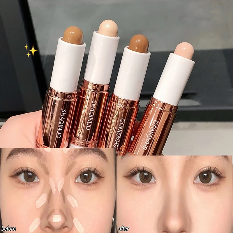 Double-ended Contouring Shading Pen Cream Brighten Nose Shadow Profile Natural Three-dimensional Highlight Stick Korean Makeup