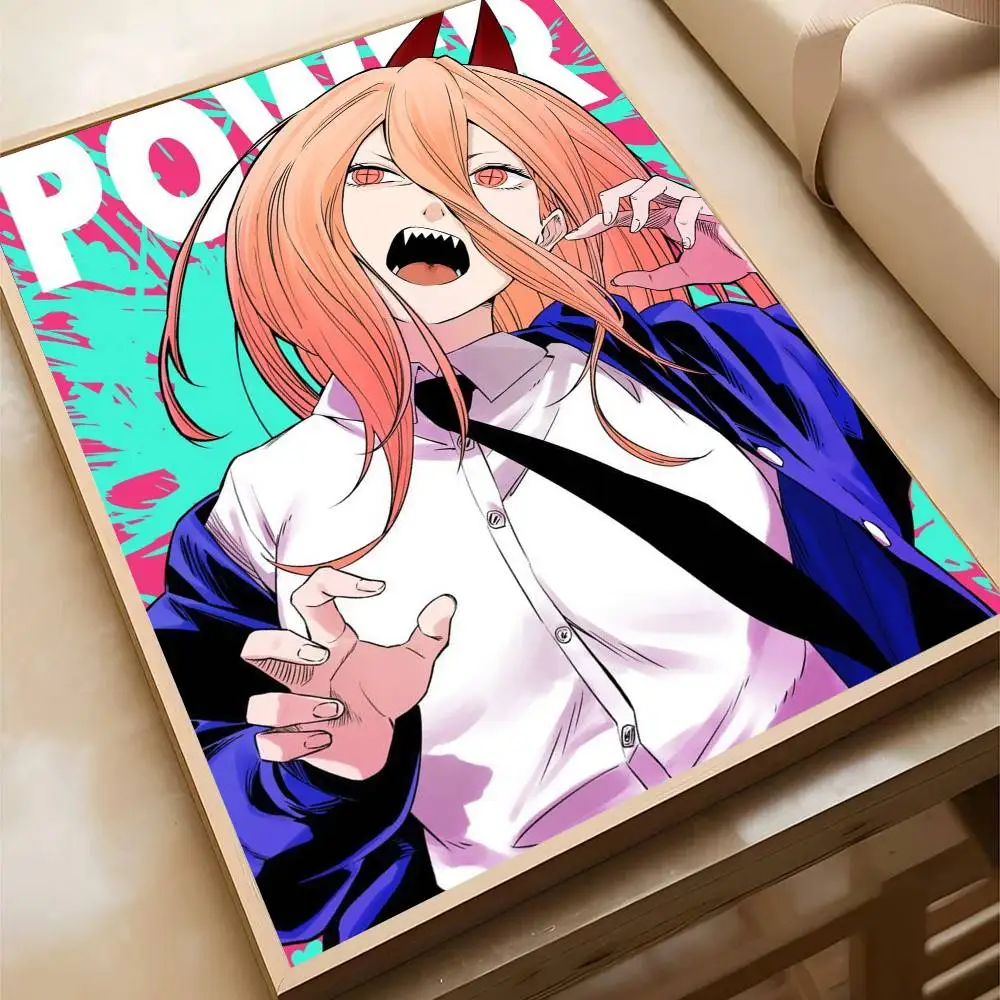 Постеры Power Anime C-Chainsaw Man для гостиной бара кафе качественные холщовые картины в винтажном стиле комиксы искусство декор дома настенные изображения