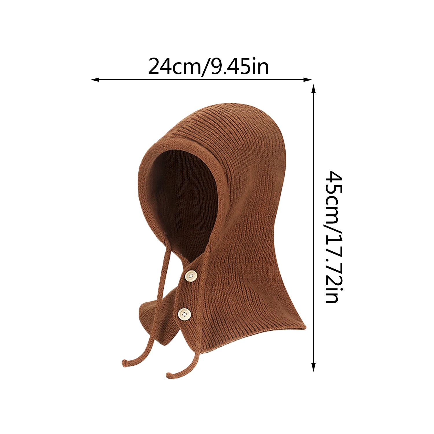 Women Windproof Hooded Scarf Hats Unisex Skullies Knitted Pullover Scarf Caps Drawstring Winter Warm Hat Beanie Neck Collar