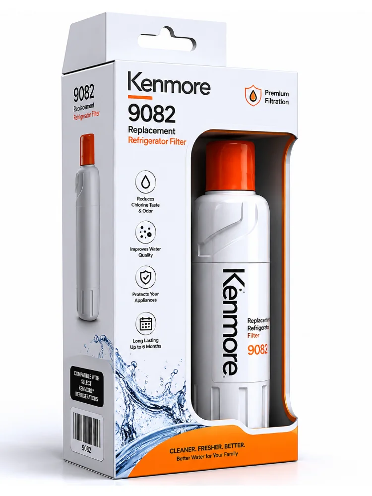 46-9082 refrigerator water filter, Whirlpool filter replacement, Maytag fridge cartridge, KitchenAid water purifier, Jenn-Air filter, Amana compatible, Kenmore ice water filter, NSF refrigerator cartridge, clean drinki