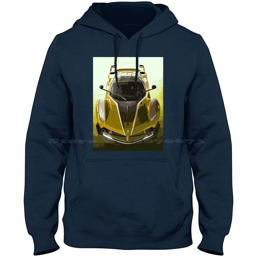 Yellow Fxx K 100% Cotton Hoodie Thespeedart Speed Art Italia Tdf Gtb Gto Superfast Swb Barchetta Maranello Italy Modena