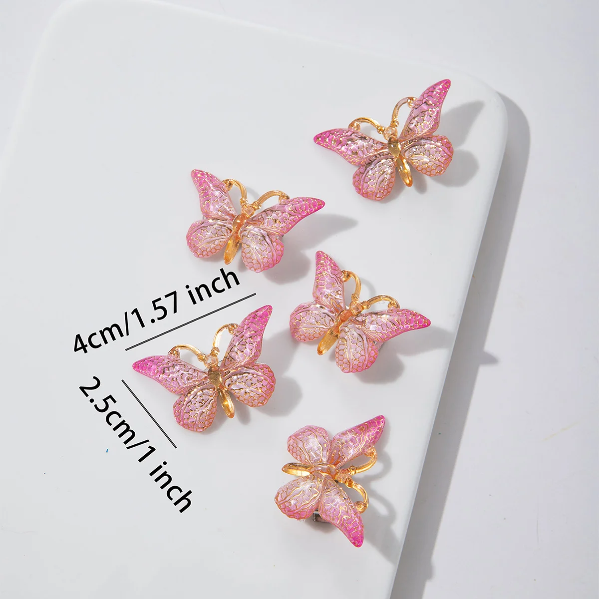 5PCS Sweet Macarons Gradient Color Cute Butterfly Kids Hairpins Children Headwear Princess Barrette Girls Hair Accessories