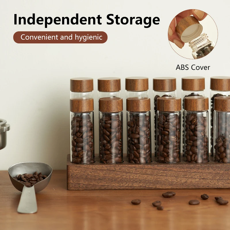 Conteneur de stockage de grains de café, affichage T1, café, thé, tube, bouteille en verre, expresso, accessoires, outil, 22g