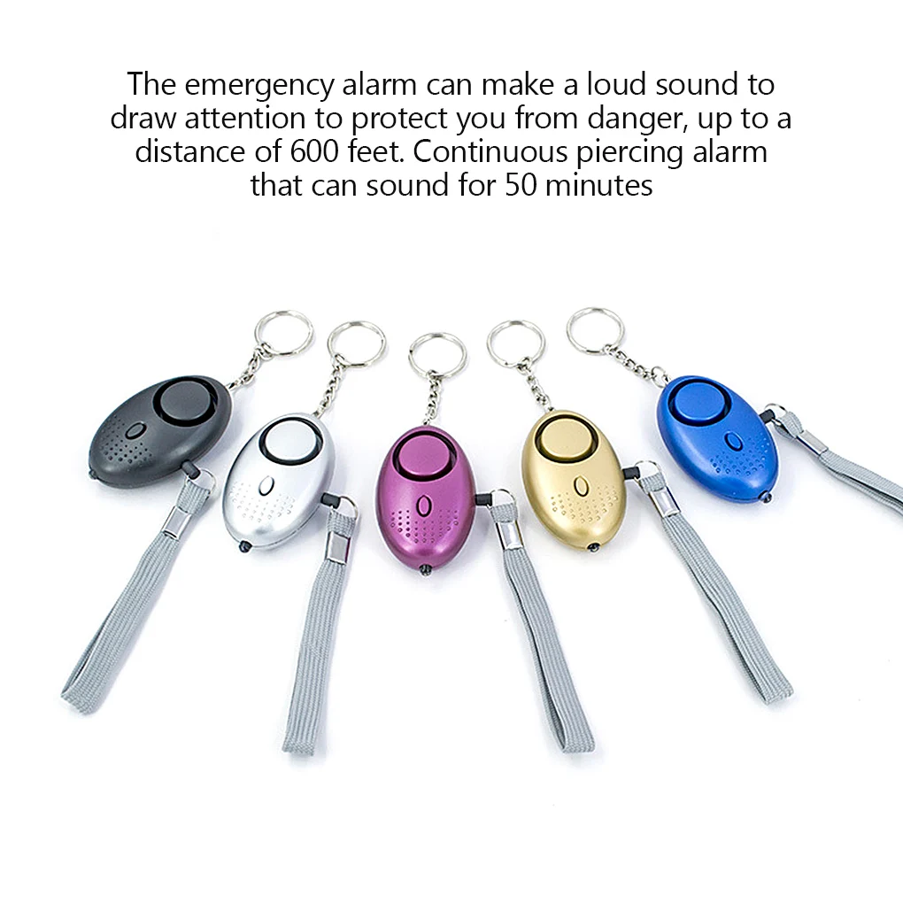 Alarm Keychain Safety Personal Keyring Emergency Portable Pocket Warning Sound Equipment Children Elderly Purple