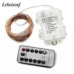 8 Modes Remote Control LED Fairy Lights Battery Operated Waterproof String Lights Outdoor For Wedding Christmas Party Decoration